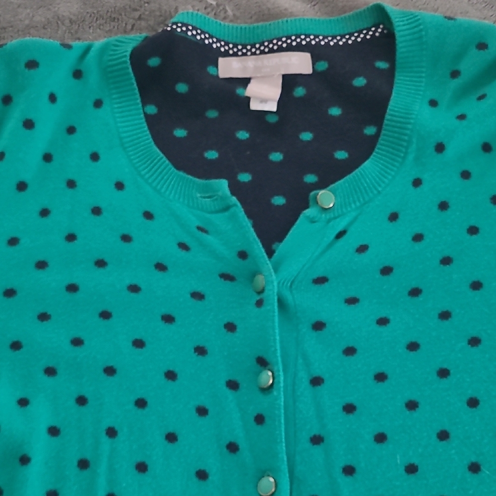 Banana Republic Green Polka Dot Cardigan - Picture 3 of 3